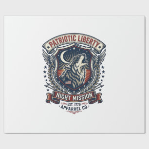 Patriotische Nachtmission Patriot Wolf Militärisch Geschenkpapier