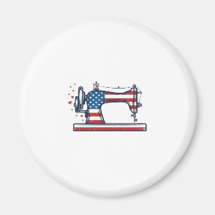 Patriotische Nähmaschine Vintage-Stichvektor_ Magnet