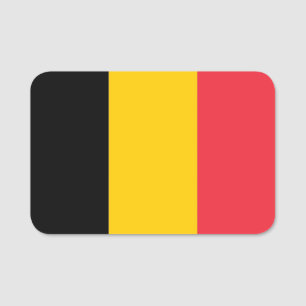 Patriotische Namensmarke mit belgischer Flagge Namensschild