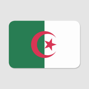 Patriotische Namensmarke mit der Flagge Algeriens Namensschild