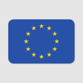 Patriotische Namensmarke mit der Flagge der Europä Namensschild