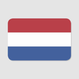 Patriotische Namensmarke mit der Flagge der Nieder Namensschild