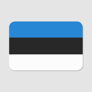 Patriotische Namensmarke mit der Flagge Estlands Namensschild