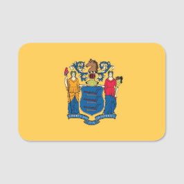 Patriotische Namensmarke mit der Flagge New Jersey Namensschild