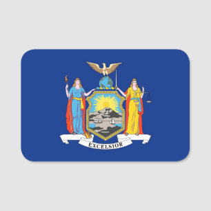 Patriotische Namensmarke mit der Flagge New Yorks Namensschild