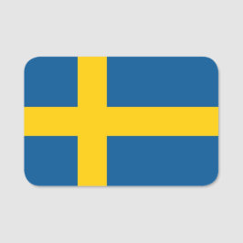 Patriotische Namensmarke mit der Flagge Schwedens Namensschild