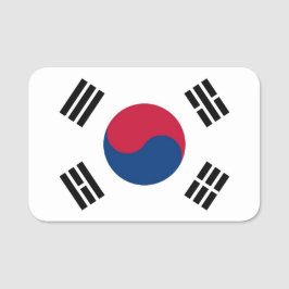 Patriotische Namensmarke mit der Flagge Südkoreas Namensschild