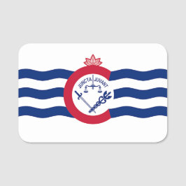 Patriotische Namensmarke mit der Flagge von Cincin Namensschild