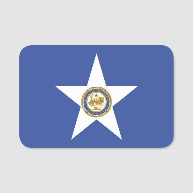 Patriotische Namensmarke mit der Flagge von Housto Namensschild (Vorderseite)