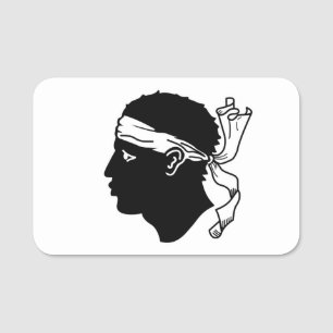 Patriotische Namensmarke mit der Flagge von Korsik Namensschild