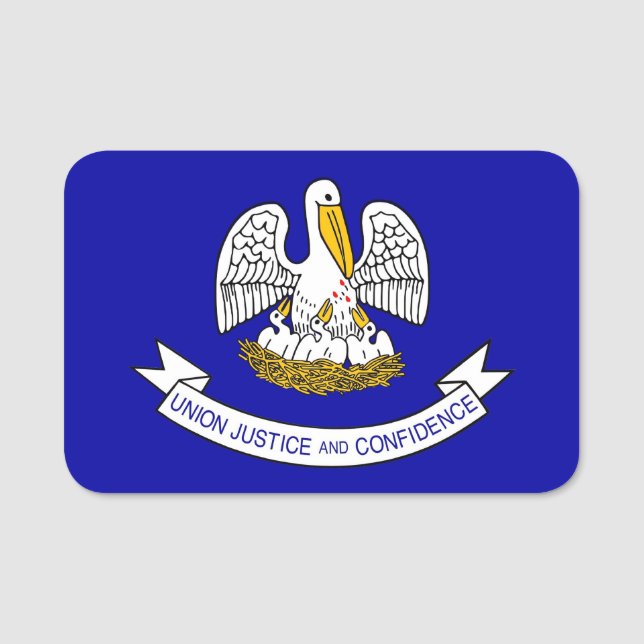 Patriotische Namensmarke mit der Flagge von Louisi Namensschild (Vorderseite)