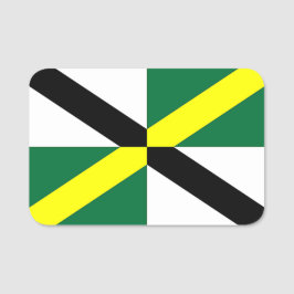 Patriotische Namensmarke mit der Flagge von Monter Namensschild