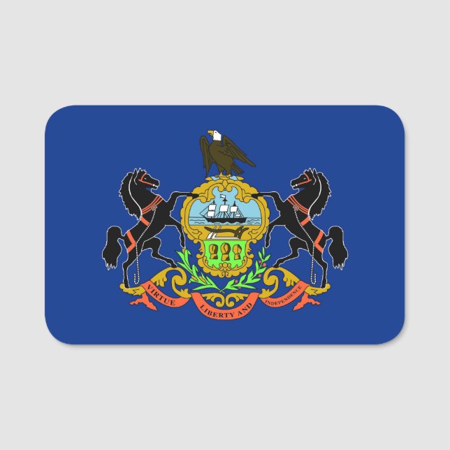 Patriotische Namensmarke mit der Flagge von Pennsy Namensschild (Vorderseite)