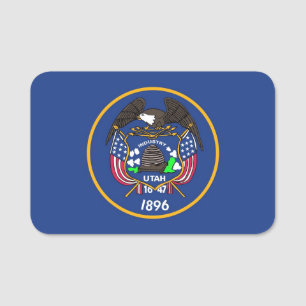Patriotische Namensmarke mit der Flagge von Utah Namensschild