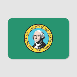 Patriotische Namensmarke mit Flagge des Washington Namensschild