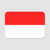 Patriotische Namensmarke mit Flagge Indonesiens