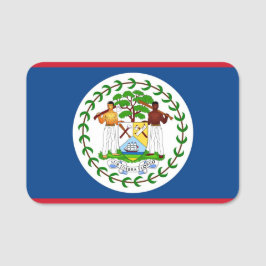 Patriotische Namensmarke mit Flagge von Belize Namensschild