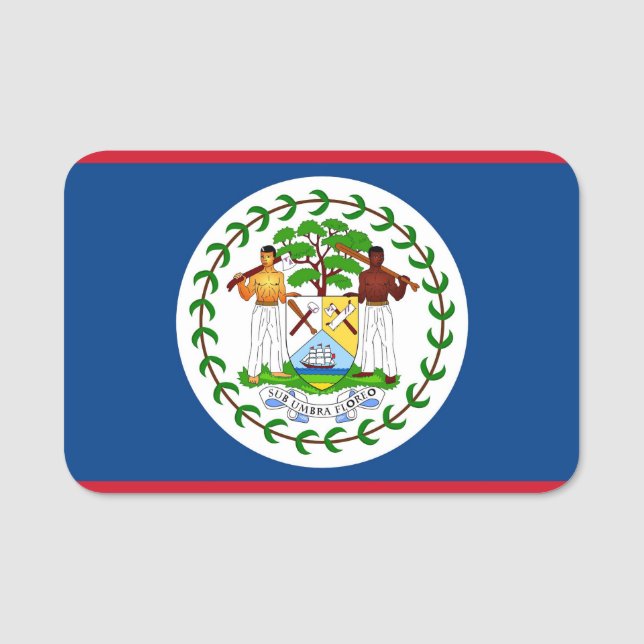 Patriotische Namensmarke mit Flagge von Belize Namensschild (Vorderseite)