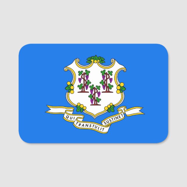 Patriotische Namensmarke mit Flagge von Connecticu Namensschild (Vorderseite)