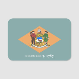 Patriotische Namensmarke mit Flagge von Delaware,  Namensschild