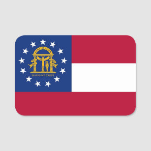 Patriotische Namensmarke mit Flagge von Georgia, U Namensschild