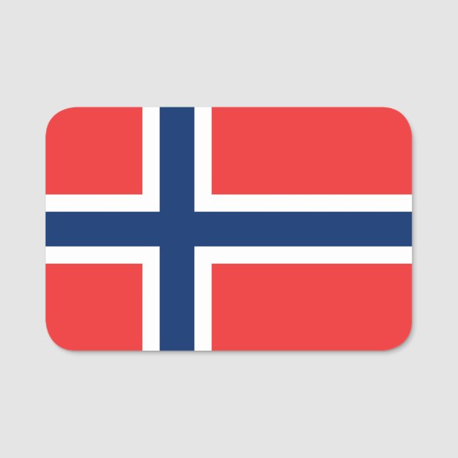 Patriotische Namensmarke mit norwegischer Flagge Namensschild (Vorderseite)