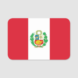 Patriotische Namensmarke mit Peru-Flagge Namensschild