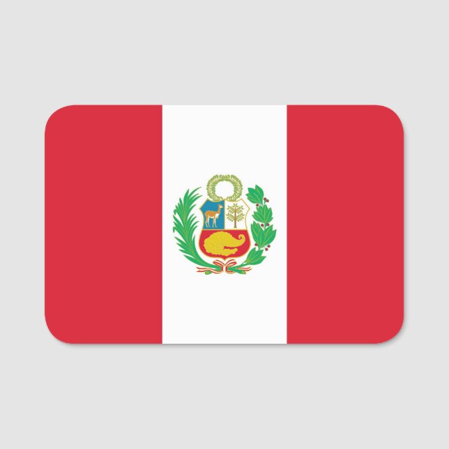 Patriotische Namensmarke mit Peru-Flagge Namensschild (Vorderseite)