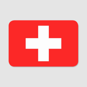 Patriotische Namensmarke mit Schweizer Flagge Namensschild