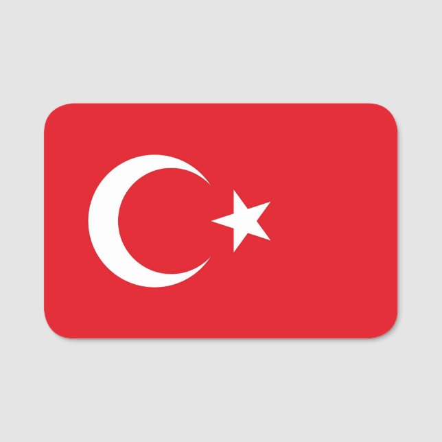 Patriotische Namensmarke mit türkischer Flagge Namensschild (Vorderseite)