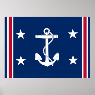 Patriotische nautische Ankerflagge Poster