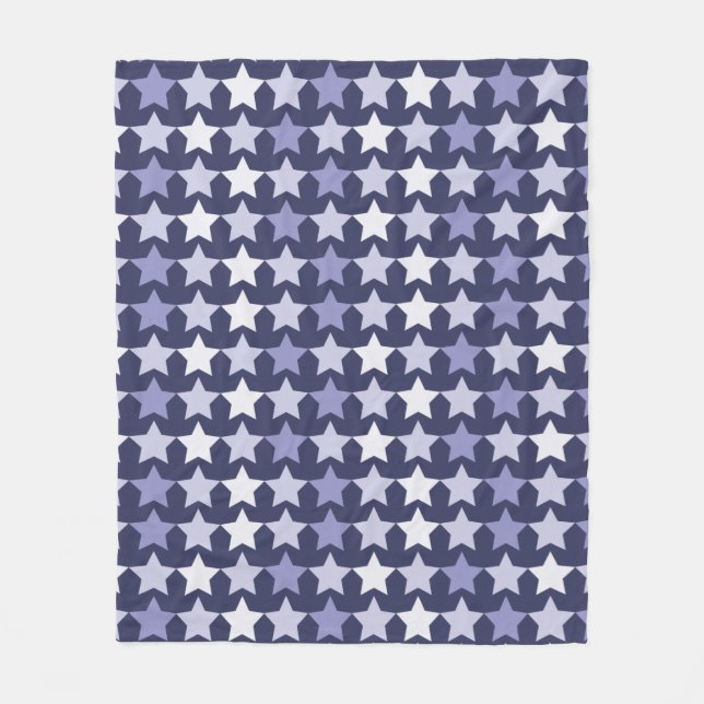 Patriotische Navy Blue Stars Fleecedecke (Vorderseite)