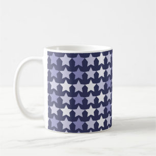 Patriotische Navy Blue Stars Kaffeetasse