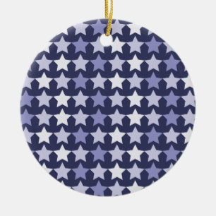 Patriotische Navy Blue Stars Keramik Ornament