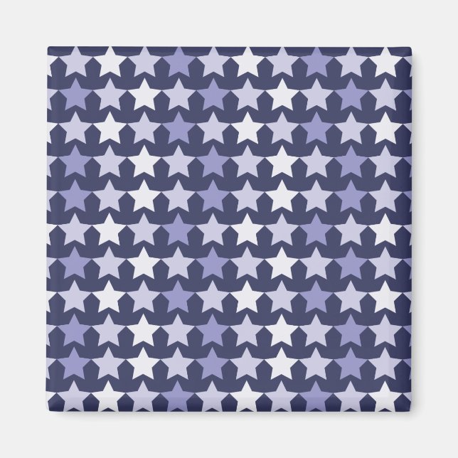 Patriotische Navy Blue Stars Magnet (Vorne)