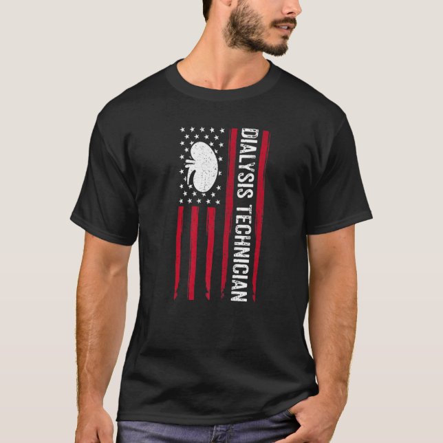 Patriotische Nephrologie Tech Dialysis T T-Shirt (Vorderseite)