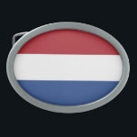 Patriotische niederländische Flagge Ovale Gürtelschnalle<br><div class="desc">Patriotische Flagge der Niederlande.</div>