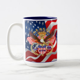 Patriotische oder des Veterans 3 Logos Zweifarbige Tasse