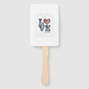 Patriotische Oma Leben Liebe Vintage-Shirt-Design_ Fächer
