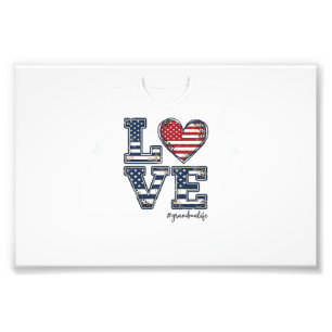 Patriotische Oma Leben Liebe Vintage-Shirt-Design_ Fotodruck