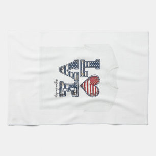 Patriotische Oma Leben Liebe Vintage-Shirt-Design_ Geschirrtuch