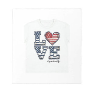 Patriotische Oma Leben Liebe Vintage-Shirt-Design_ Notizblock