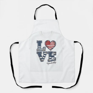 Patriotische Oma Leben Liebe Vintage-Shirt-Design_ Schürze