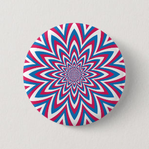 Patriotische Op Art Blume Button