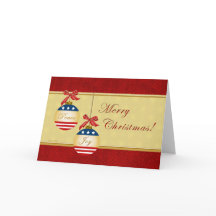 Patriotische Ornamente Frohe Weihnachtsgrüße Karte