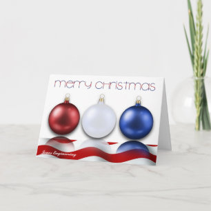 Patriotische Ornamente und Fahne Weihnachtskarte Feiertagskarte
