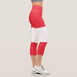 Patriotische österreichische Flagge Capri Leggings