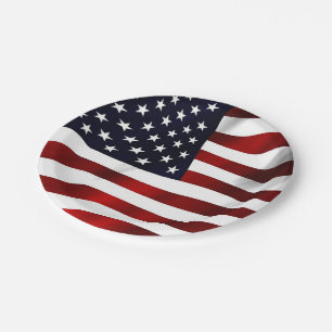 Patriotische Papierplatte aus Wavy American Flag Pappteller