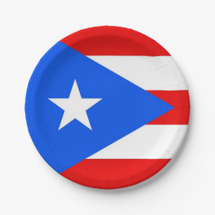 Patriotische Papierplatte mit Puerto Rico-Flagge Pappteller