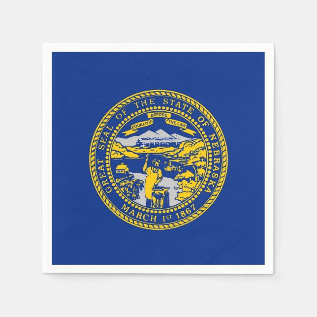 Patriotische Papierservietten mit der Flagge Nebra (Vorderseite)